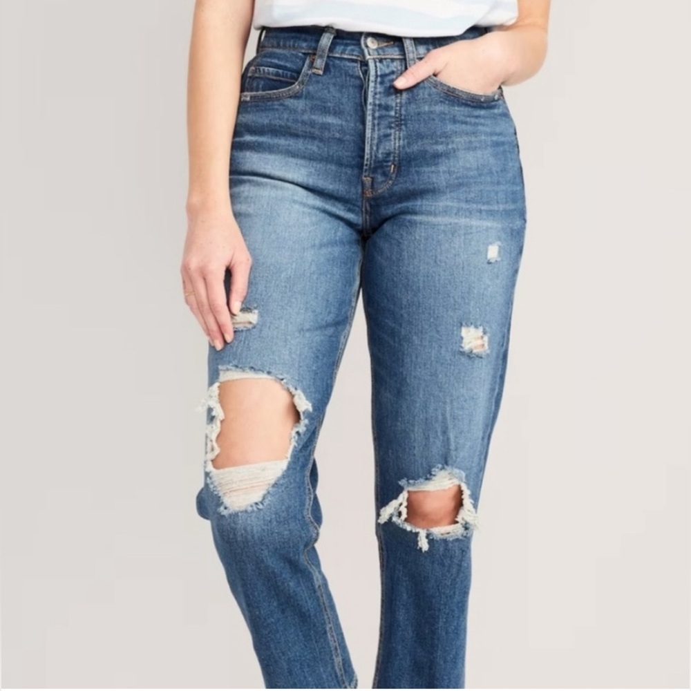 Old Navy Extra High-Rise Sky-Hi Straight Jeans